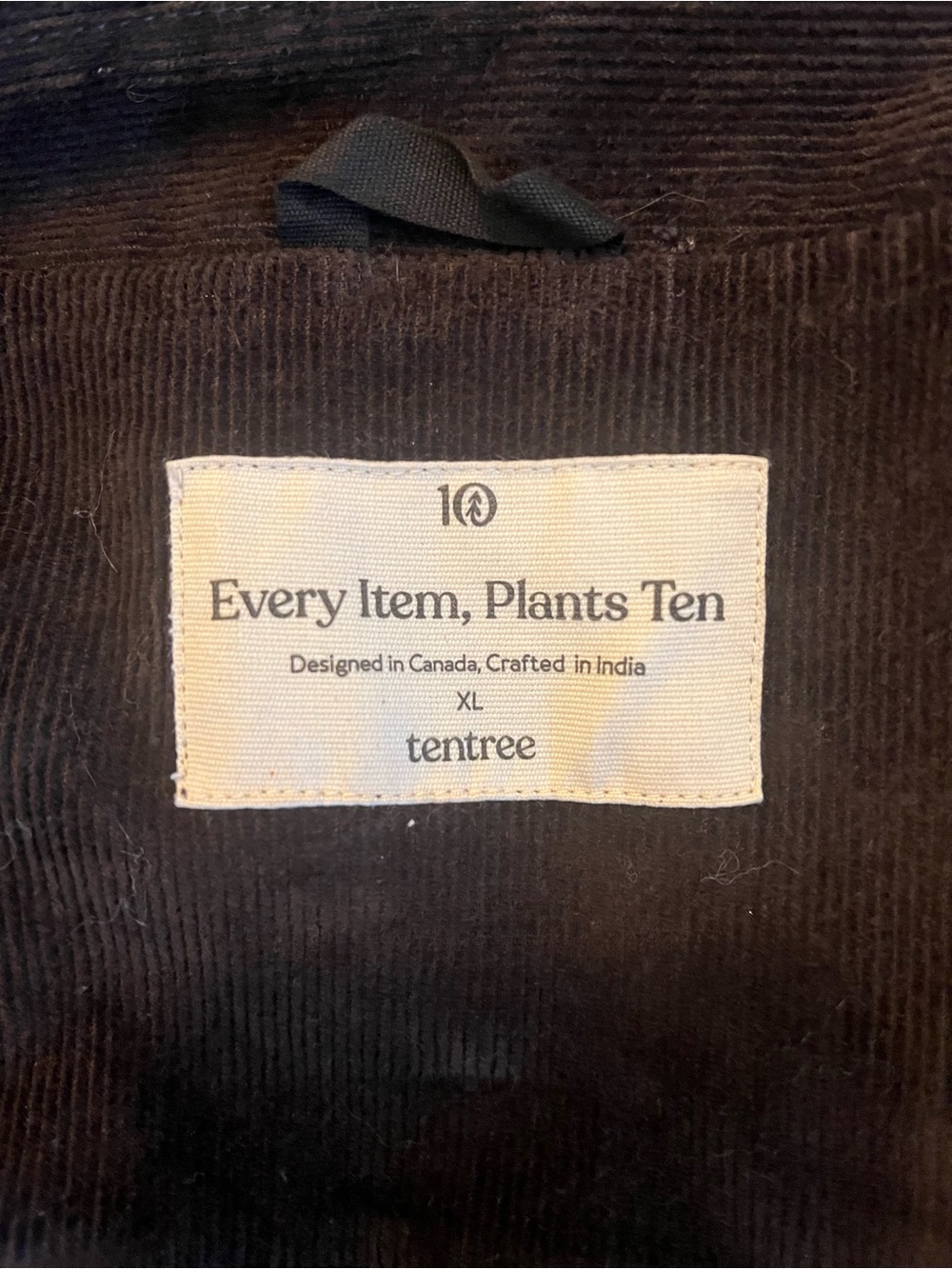 tentree Dark Brown Corduroy Trucker Jacket - Picture 3 of 3